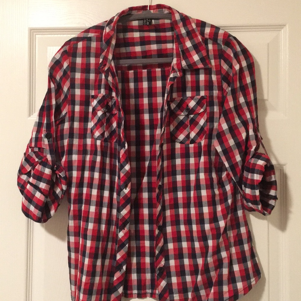 EMPYRE Navy plaid shirt